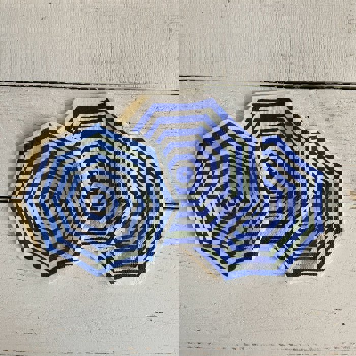 Umbrella Shaped Napkins in Blue & White Watercolor Design | Cocktail/Beverage Party Paper Napkins