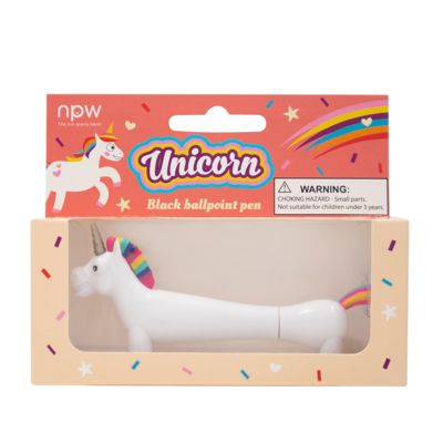 Unicorn Pen White | Ballpoint Pen in Black Ink 