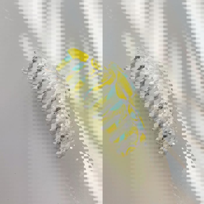 Lemons Cheerful Yellow Print 4 Inch Lobster Hair Claw
