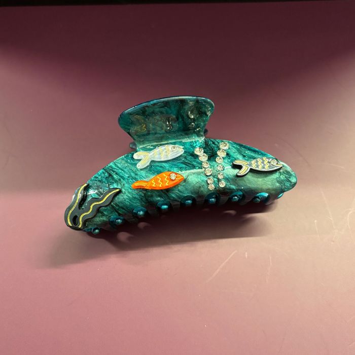 Disco Goldfish Hair Claw Clip | Double-Sided Embellishment Hair Accessories