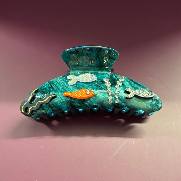 Disco Goldfish Hair Claw Clip | Double-Sided Embellishment Hair Accessories