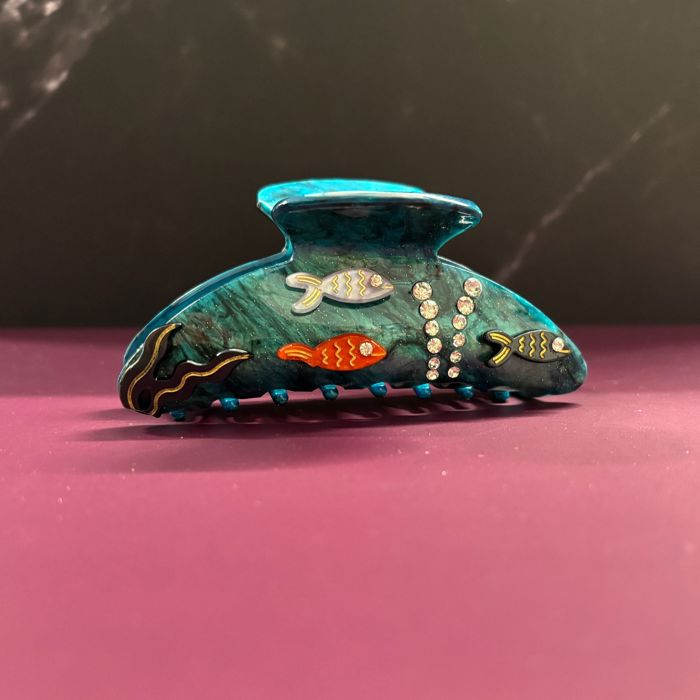 Disco Goldfish Hair Claw Clip | Double-Sided Embellishment Hair Accessories