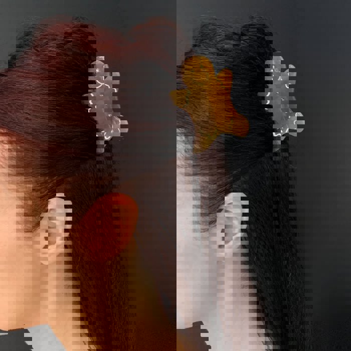 Gingerbread Man Hair Claw | Holiday Claw Clip Hair Accessories