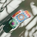  Granny Square Crochet Covered Hair Claw | Claw Clip Hair Accessories