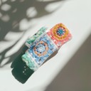  Granny Square Crochet Covered Hair Claw | Claw Clip Hair Accessories