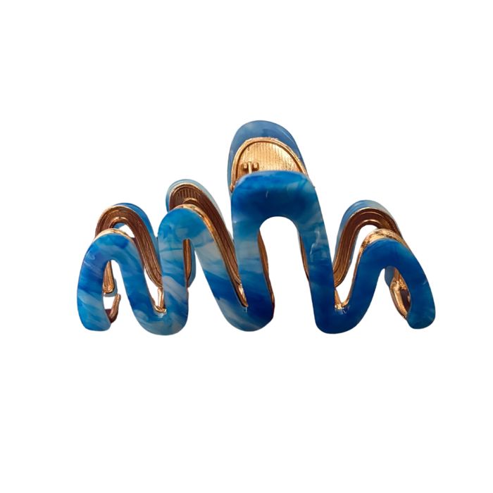 '80s Squiggle in Azure Sky Hair Clip | Claw Clip Hair Accessories