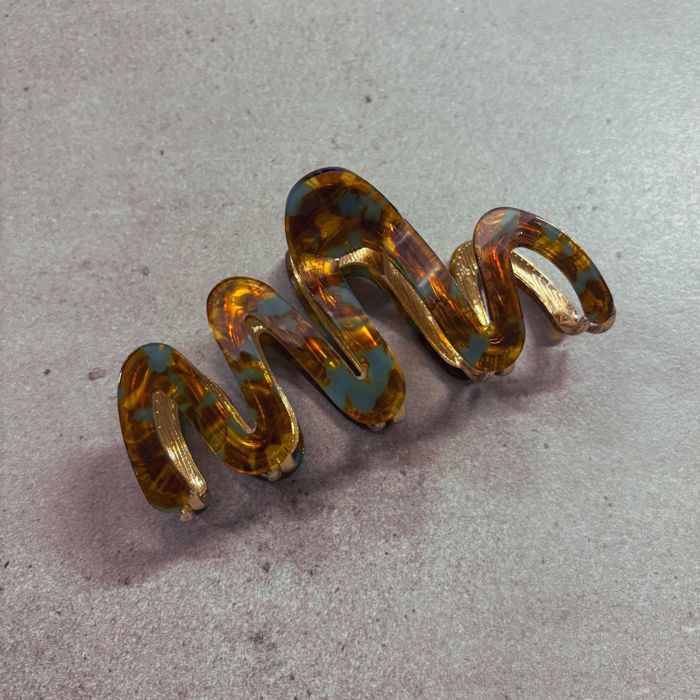 '80s Squiggle in Tortoise Sage Hair Clip | Claw Clip Hair Accessories