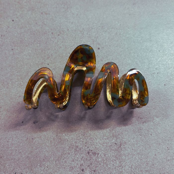 '80s Squiggle in Tortoise Sage Hair Clip | Claw Clip Hair Accessories