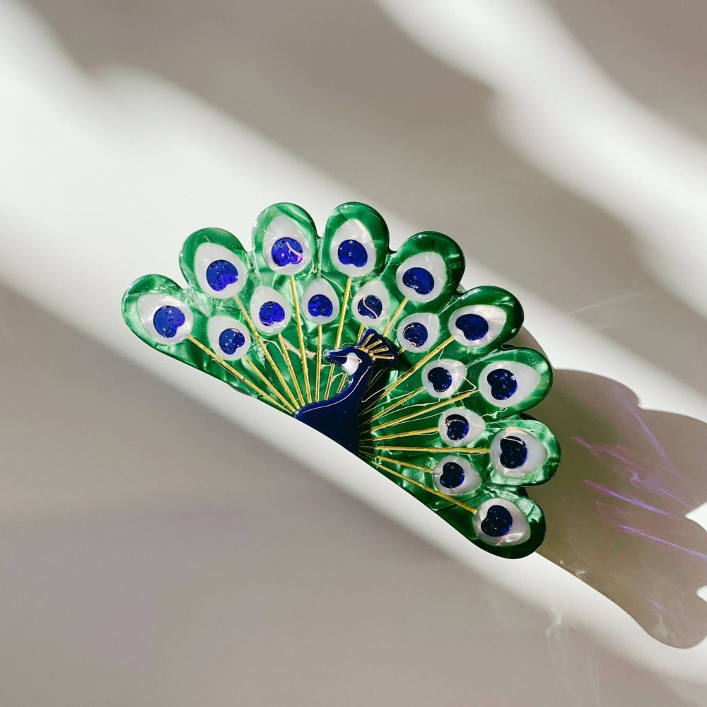 Velvet Claws Hair Clip | Gorgeous Peacock