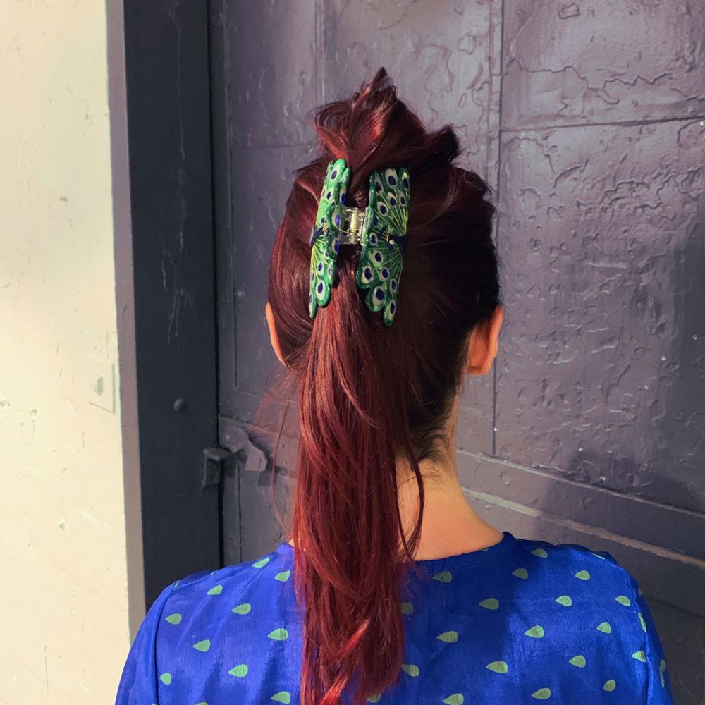 Velvet Claws Hair Clip | Gorgeous Peacock