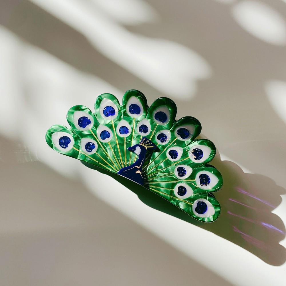 Velvet Claws Hair Clip | Gorgeous Peacock