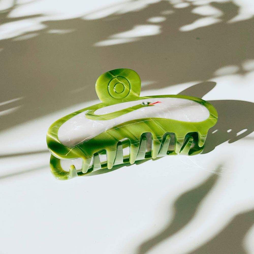 Velvet Claws Hair Clip | Green Snake