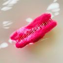  Rectangle Plush in Faux Fur Fuchsia Hair Clip | Claw Clip Hair Accessories