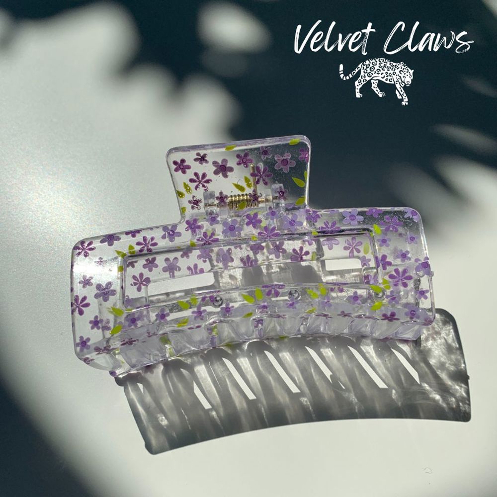 Velvet Claws Hair Clip | The Crystal in Purple Blossoms