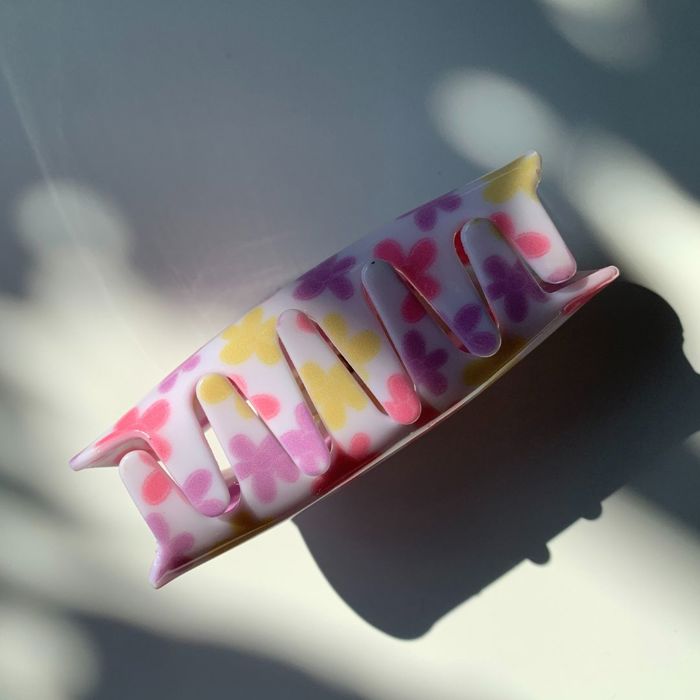 The Frenchie in Mod Petals Hair Clip | Claw Clip Hair Accessories
