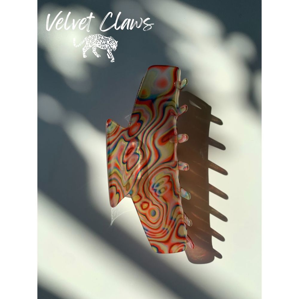 Velvet Claws Hair Clip | The Psychedelic in Hippie Swirl