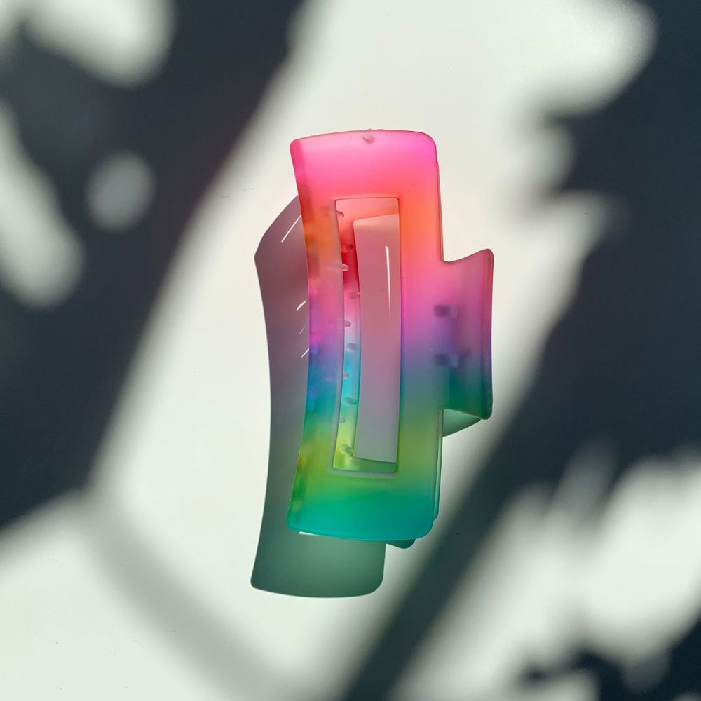 Velvet Claws Hair Clip | The Rainbow in Rectangular