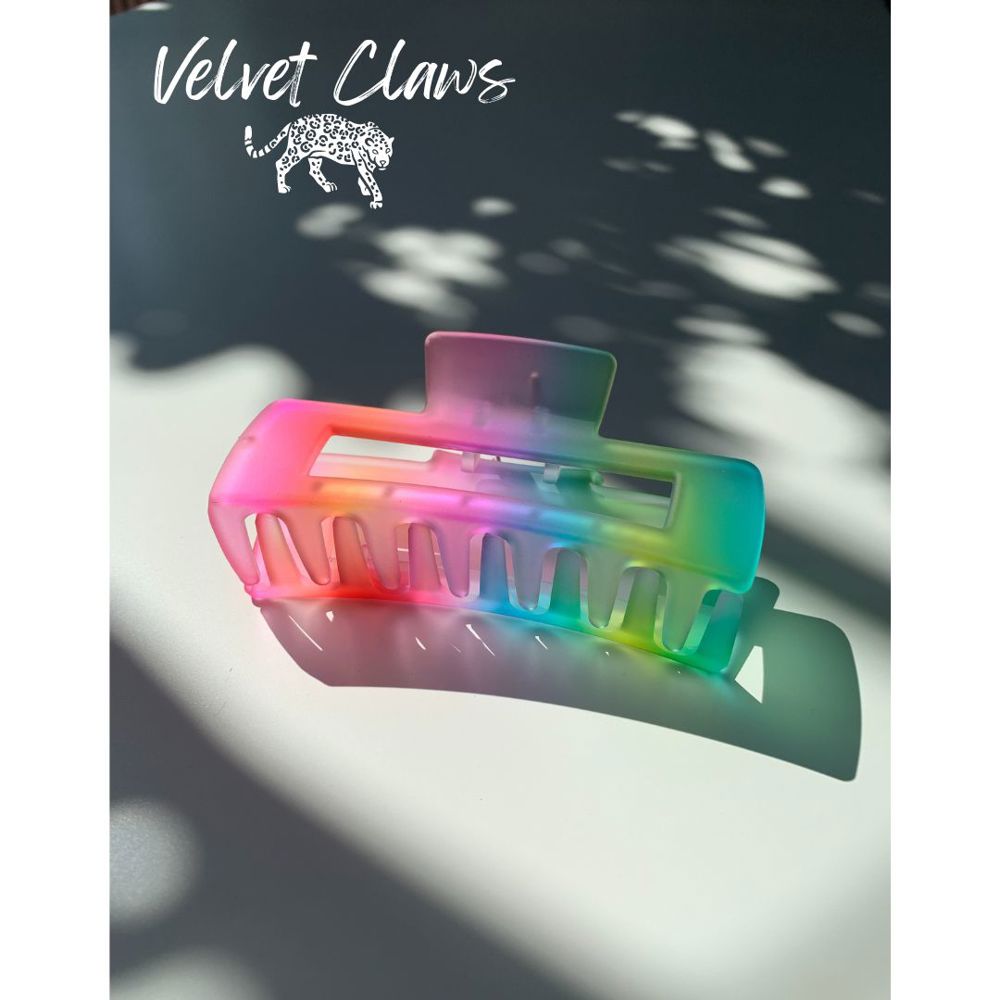 Velvet Claws Hair Clip | The Rainbow in Rectangular