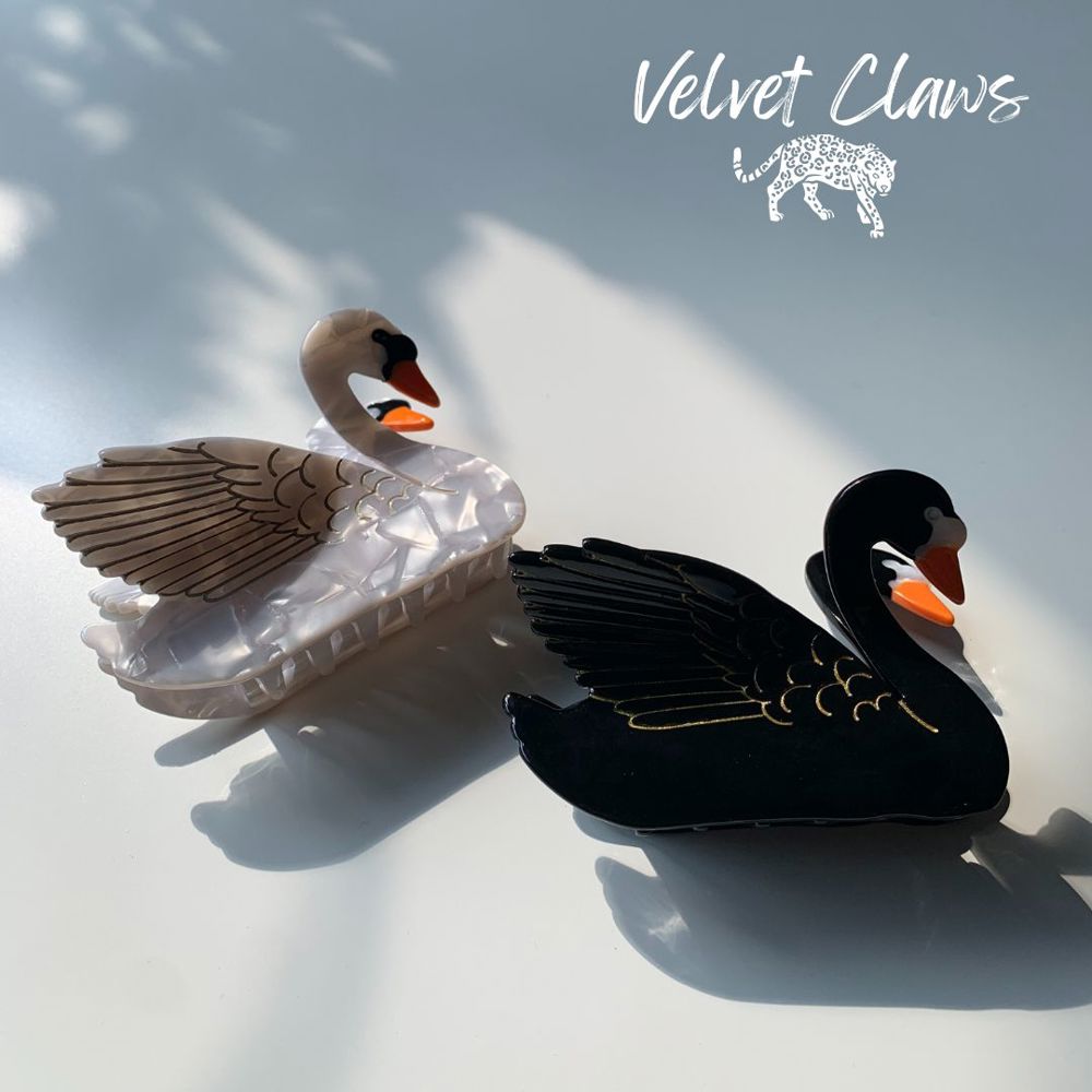 Velvet Claws Hair Clip | The Swan in Black