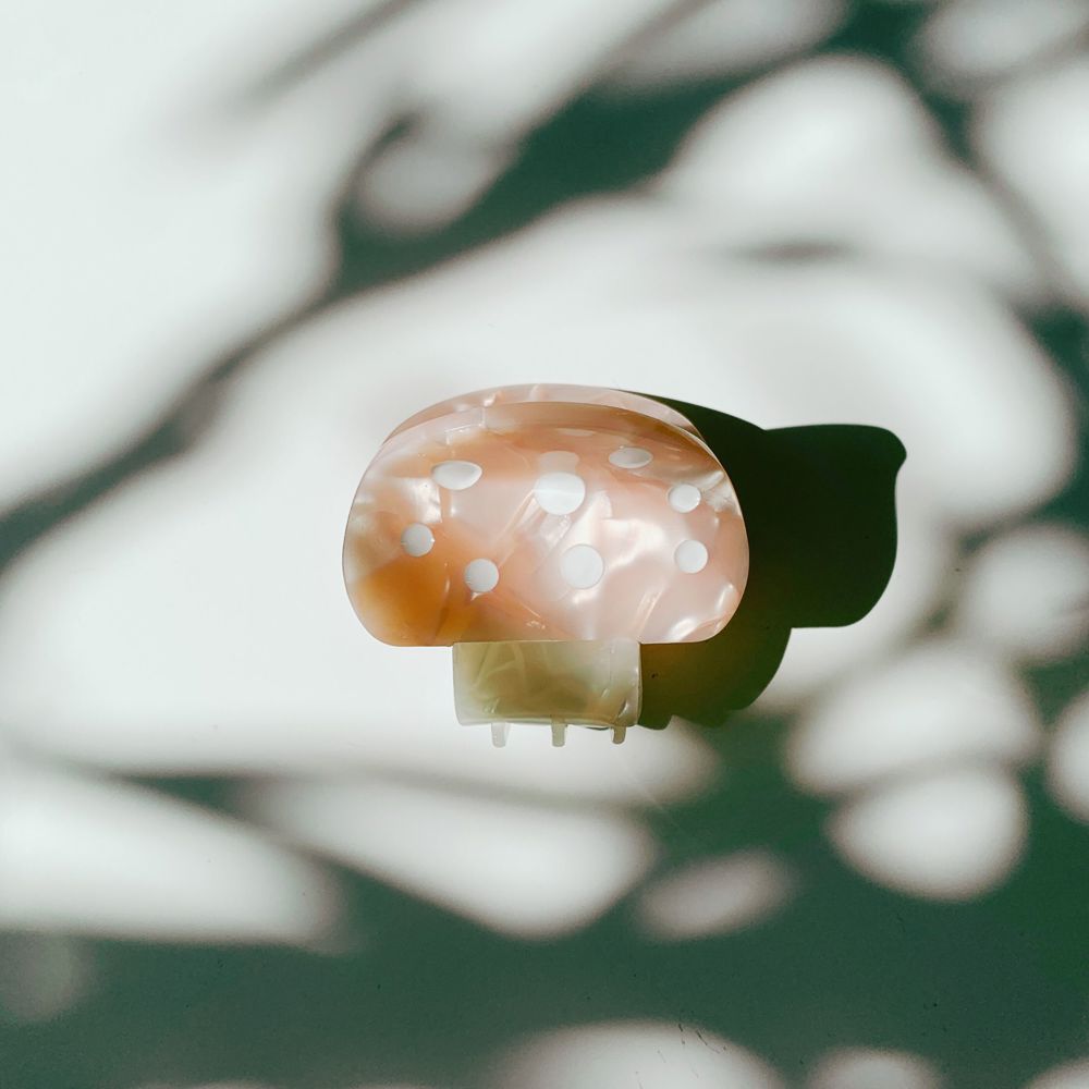 Velvet Claws Mini Mushroom Hair Clip in Pink