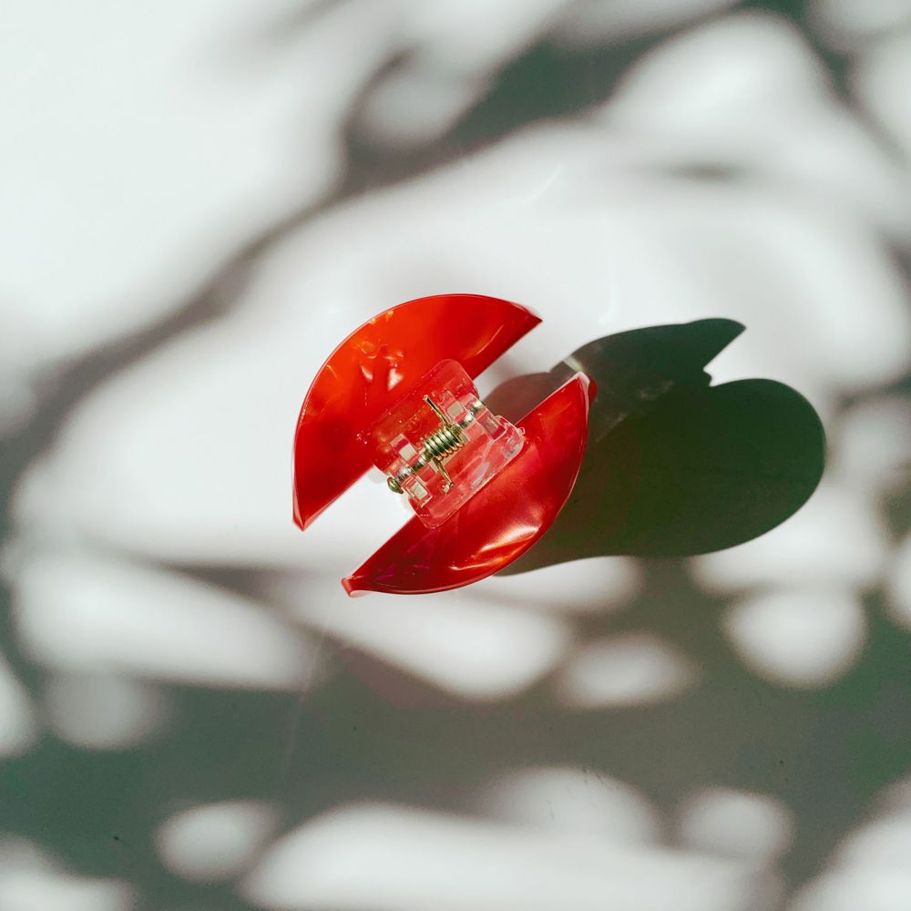 Velvet Claws Mini Mushroom Hair Clip in Red