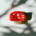  Velvet Claws Mini Mushroom Hair Clip in Red