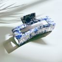  Painted Pottery Blue Floral Hair Clip | Claw Clip Hair Accessories
