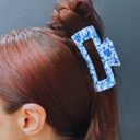  Painted Pottery Blue Floral Hair Clip | Claw Clip Hair Accessories