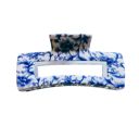  Painted Pottery Blue Floral Hair Clip | Claw Clip Hair Accessories