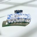  Painted Pottery Blue Floral Hair Clip | Claw Clip Hair Accessories