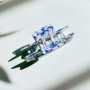  Painted Pottery Blue Floral Hair Clip | Claw Clip Hair Accessories