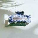  Painted Pottery Blue Floral Hair Clip | Claw Clip Hair Accessories
