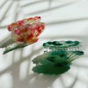  Seashell Claw Set of 2: Aqua and Coral | Hair Claw Clip Hair Accessories