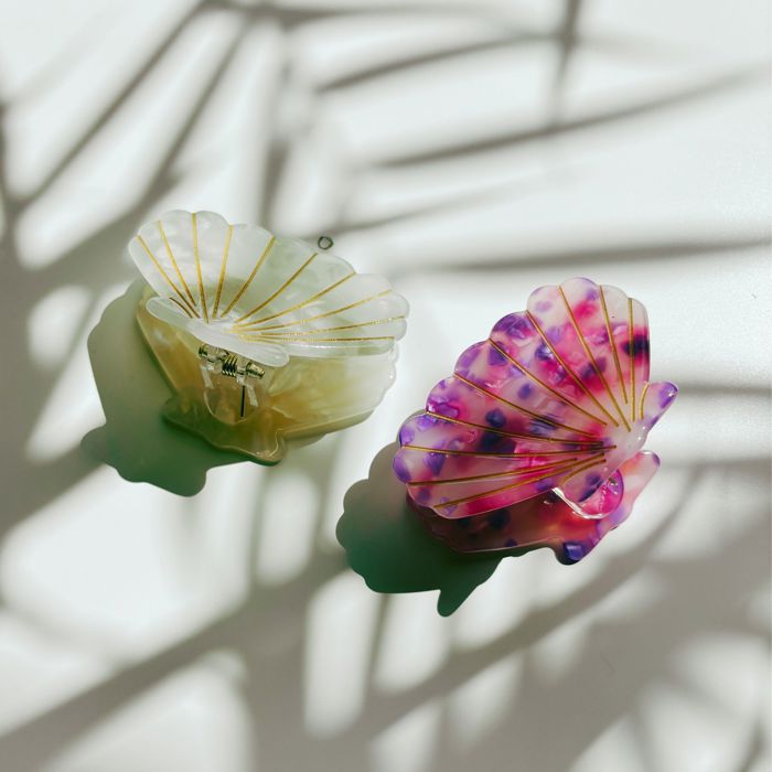 Seashell Claw Set of 2: Pearl and Purple | Hair Claw Clip Hair Accessories
