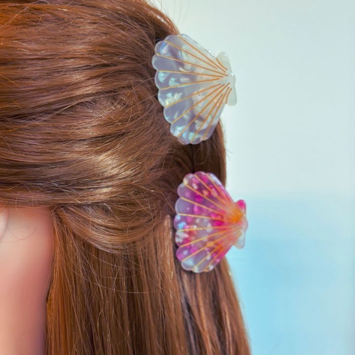 Seashell Claw Set of 2: Pearl and Purple | Hair Claw Clip Hair Accessories