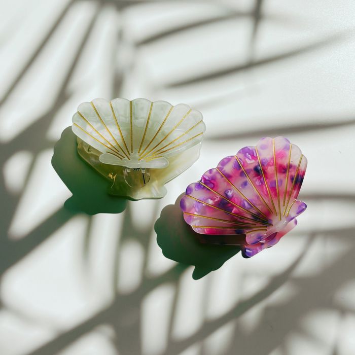 Seashell Claw Set of 2: Pearl and Purple | Hair Claw Clip Hair Accessories