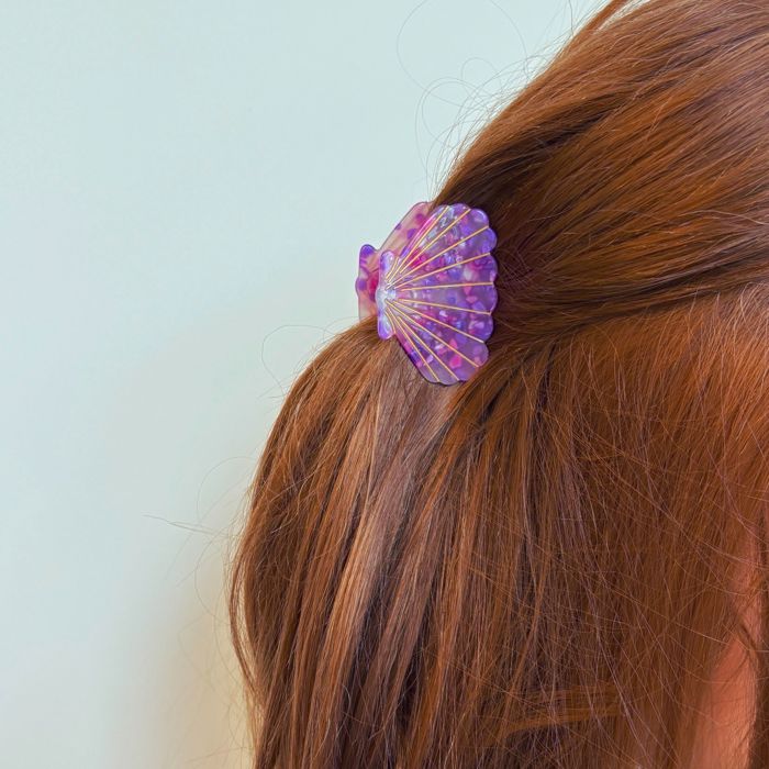 Seashell Claw Set of 2: Pearl and Purple | Hair Claw Clip Hair Accessories