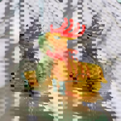 Shaped Reindeer with Red Antlers Hair Clip | Claw Clip Hair Accessories