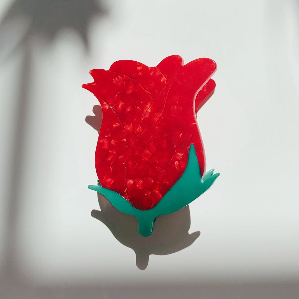 Velvet Claws Small Hair Clip | Red Rosebud