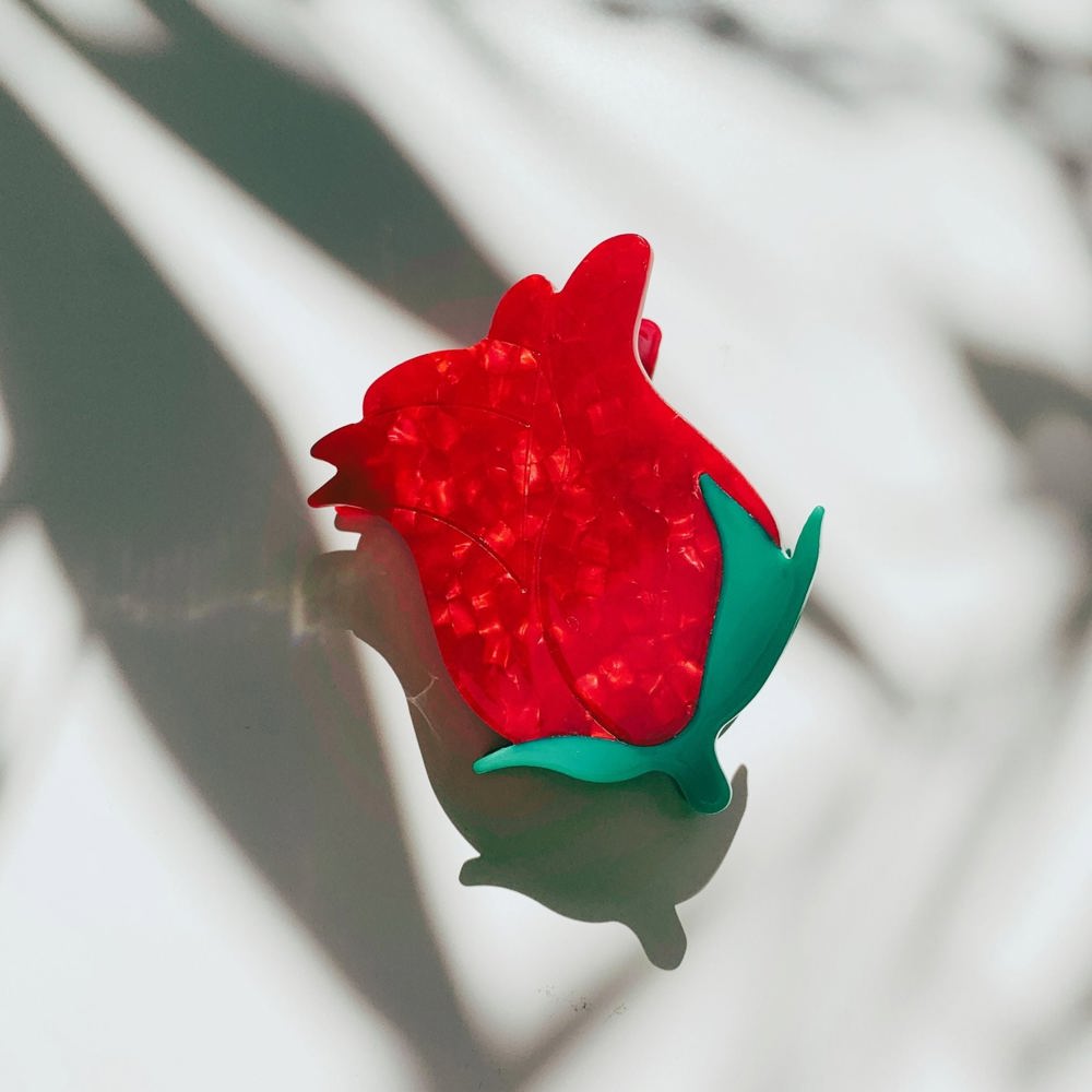 Velvet Claws Small Hair Clip | Red Rosebud