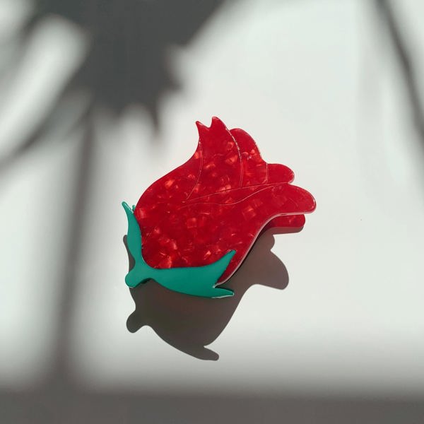 Velvet Claws Small Hair Clip | Red Rosebud