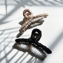   Ultra Profesh Satin Wrapped Thin Hair Claw in Black | Claw Clip Hair Accessories