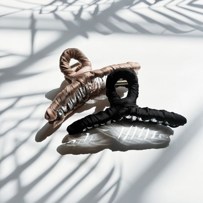  Ultra Profesh Satin Wrapped Thin Hair Claw in Black | Claw Clip Hair Accessories
