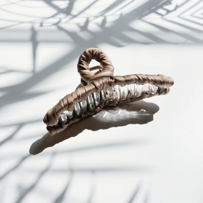 Ultra Profesh Satin Wrapped Thin Hair Claw in Bronze | Claw Clip