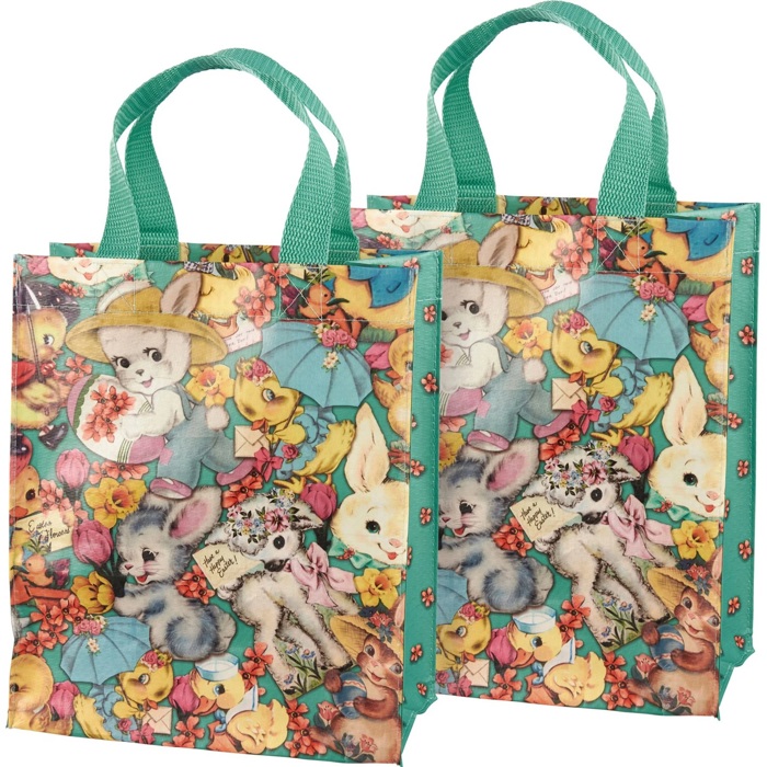 Vintage Easter Daily Tote Bag | Easter-themed Lunch Storage Bag | 8.75" x 10.25" x 4.75"
