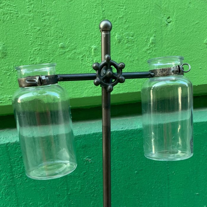Vintage Glass Balance Scale  | Unique Iron Home Decor | Giftable Cast Iron Decoration 