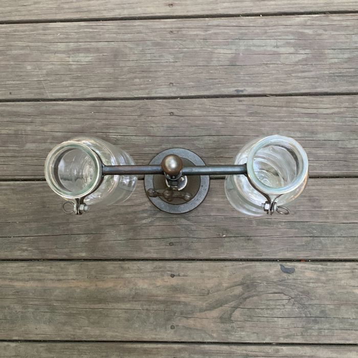 Vintage Glass Balance Scale  | Unique Iron Home Decor | Giftable Cast Iron Decoration 