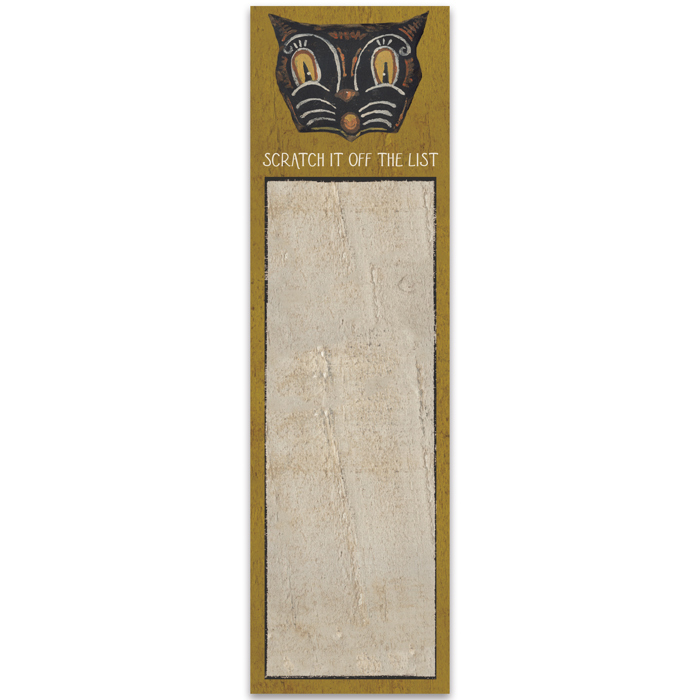 Vintage Tattoo Art "Scratch It Off The List" Magnetic List Pad | Cat Face Notepad