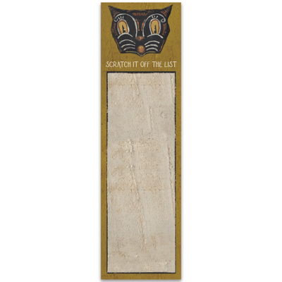 Vintage Tattoo Art "Scratch It Off The List" Magnetic List Pad | Cat Face Notepad