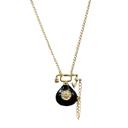  Vintage Telephone Long Pendant Necklace with Mini Phone Cord